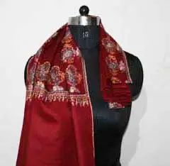 Pure Pashmina Zari Reversible Shawl in natural cream with gold border