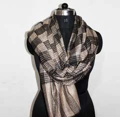 Cashmere Checkered Pashmina Shawl stoles