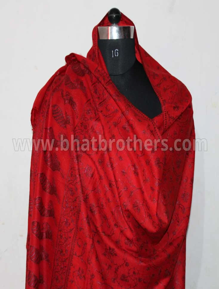 Red Colour Kani Shawl