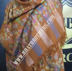 Natural Kani Hand Weave Pure Pashmina Long Shawl