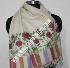 Natural Kani Hand Weave Pure Pashmina Long Shawl