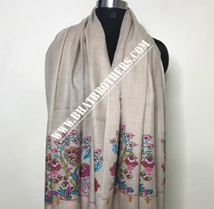 Natural Kani Hand Weave Pure Pashmina Long Shawl