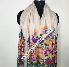 Natural Kani Hand Weave Pure Pashmina Long Shawl