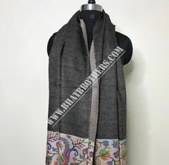 Natural Kani Hand Weave Pure Pashmina Long Shawl