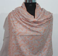 Badami with Red jaal pashmina stole