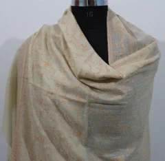 light yellow Kani Pashmina stole