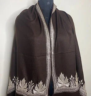 Tilla Border Embroidery Pashmina Shawl