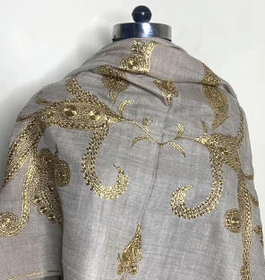 Tilla Border Embroidery Pashmina Shawl